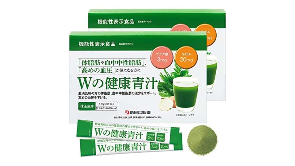 青汁新日本製薬 Wの健康青汁 2箱(1箱 1.8gx31本) - 青汁/ケール加工食品