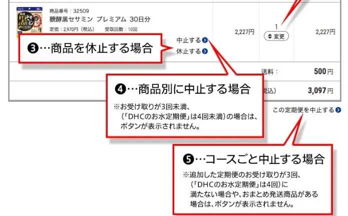 DHCエクオール定期便初回半額キャンペーン｜定期便商品詳細画面