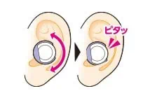 耳ほぐタイムの効果的な使い方④耳のくぼみに発熱体が密着していればOK